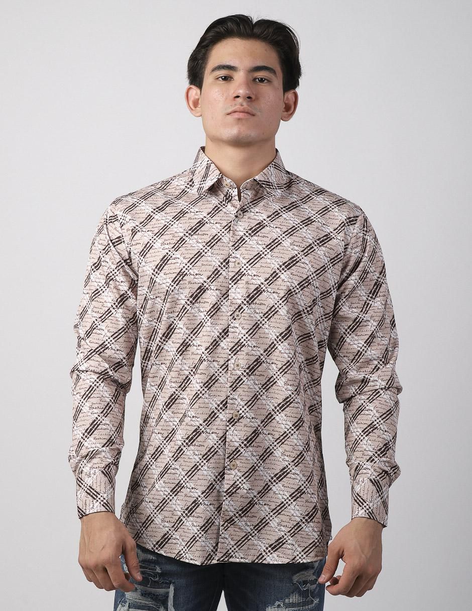 Camisa casual de algodón manga larga para hombre Camisa casual de algodón manga larga para hombre