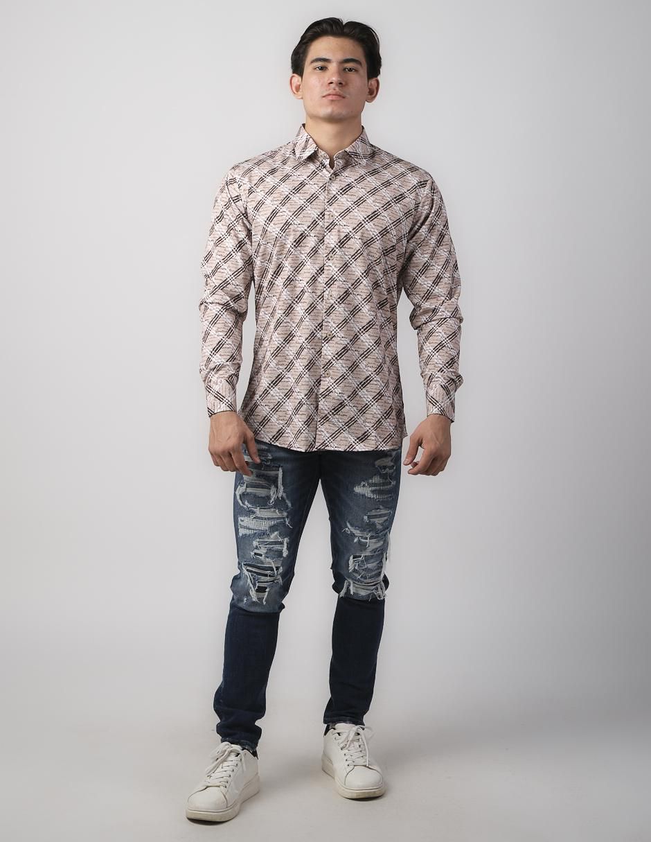 Camisa casual de algodón manga larga para hombre 2