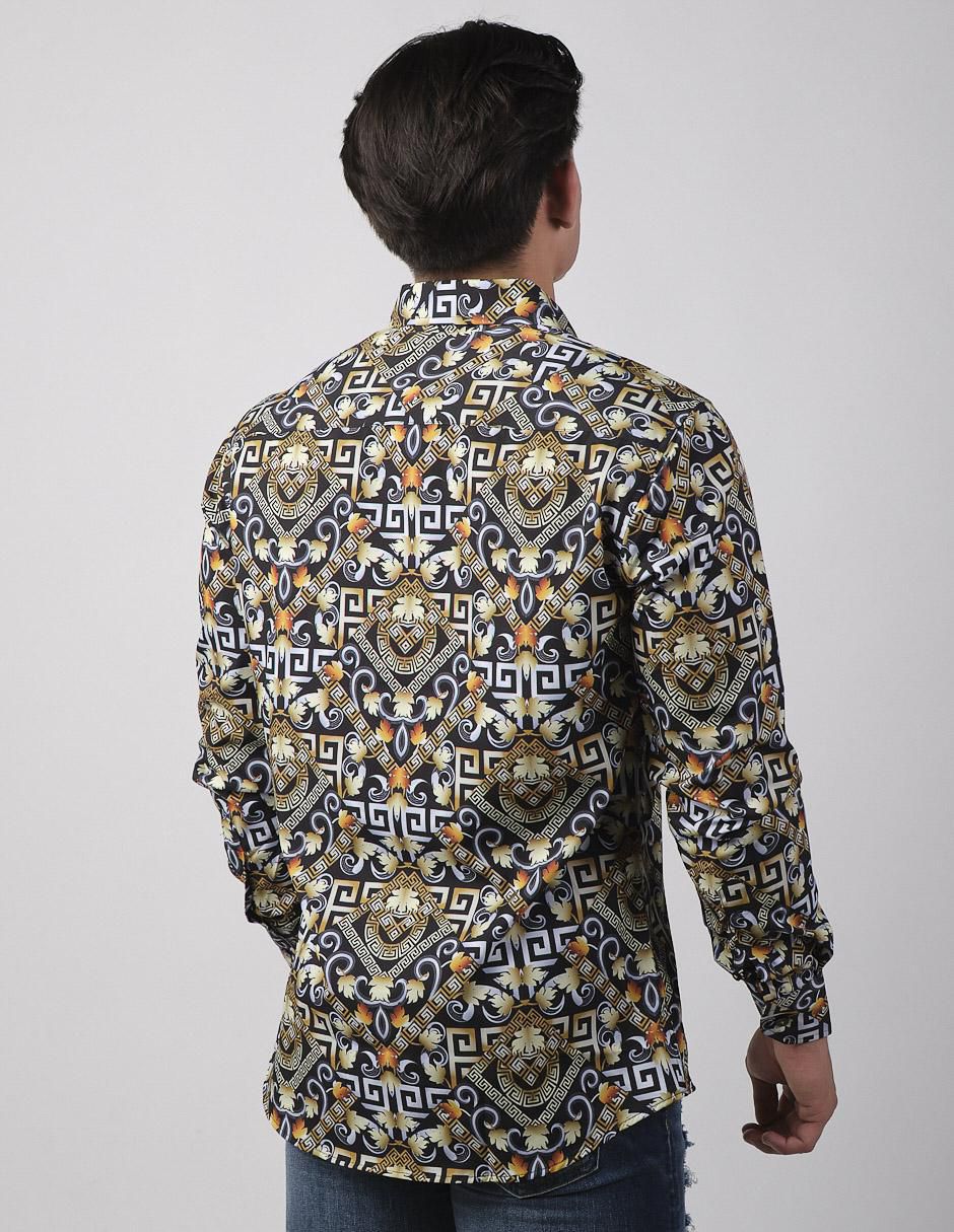 Camisa casual de algodón manga larga para hombre