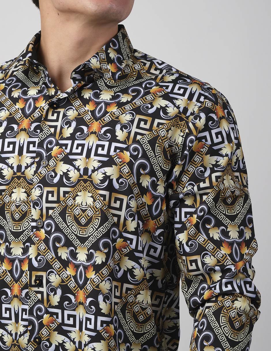 Camisa casual de algodón manga larga para hombre