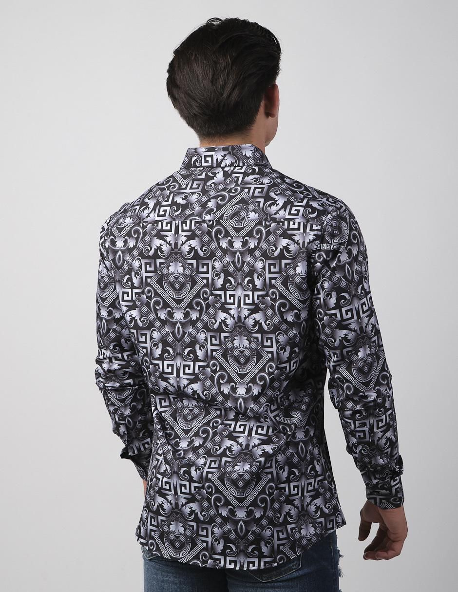 Set 2 camisas casual de algodón manga larga para hombre 3