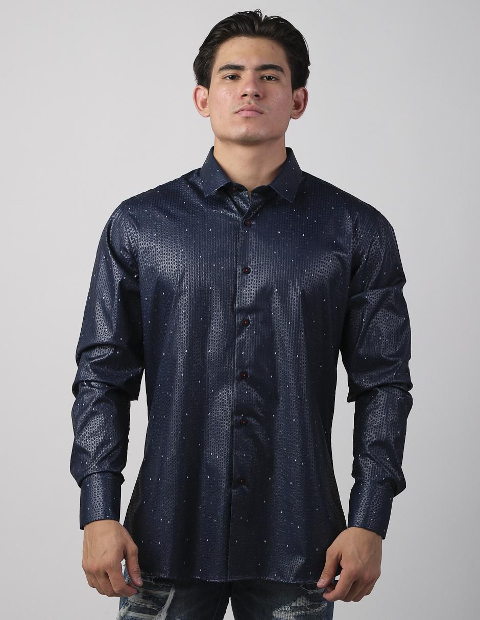 Camisa casual de algodón manga larga para hombre