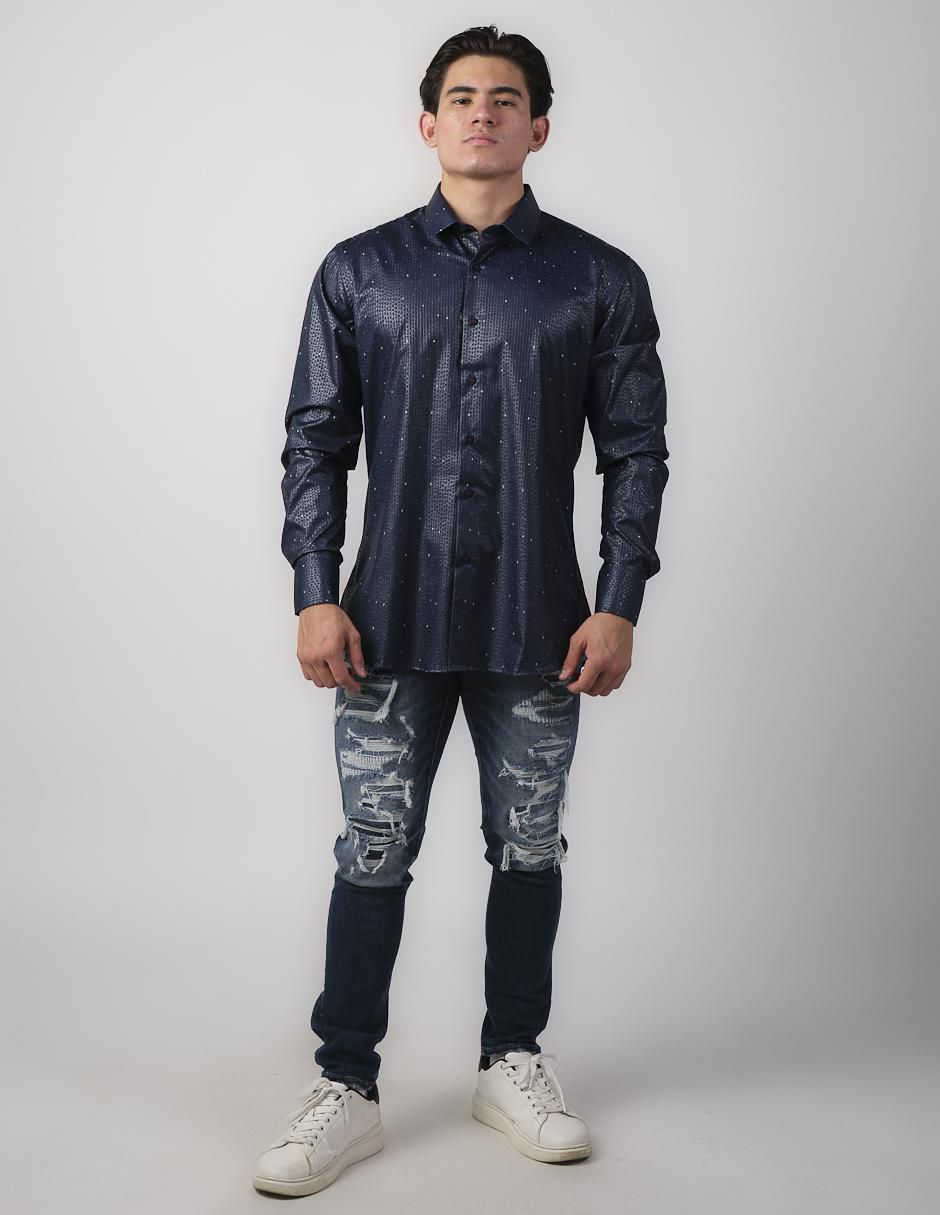 Camisa casual de algodón manga larga para hombre 4