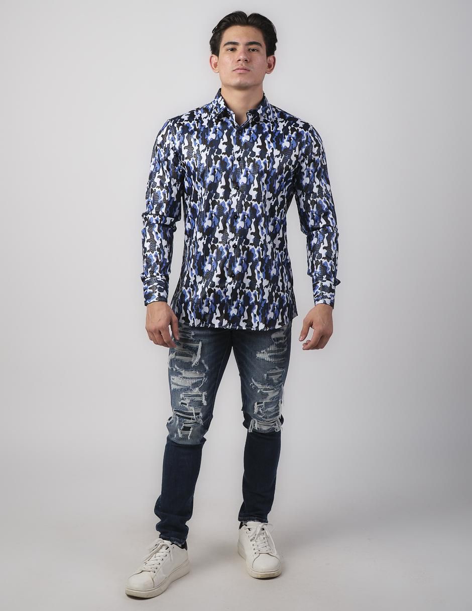 Camisa casual de algodón manga larga para hombre 3