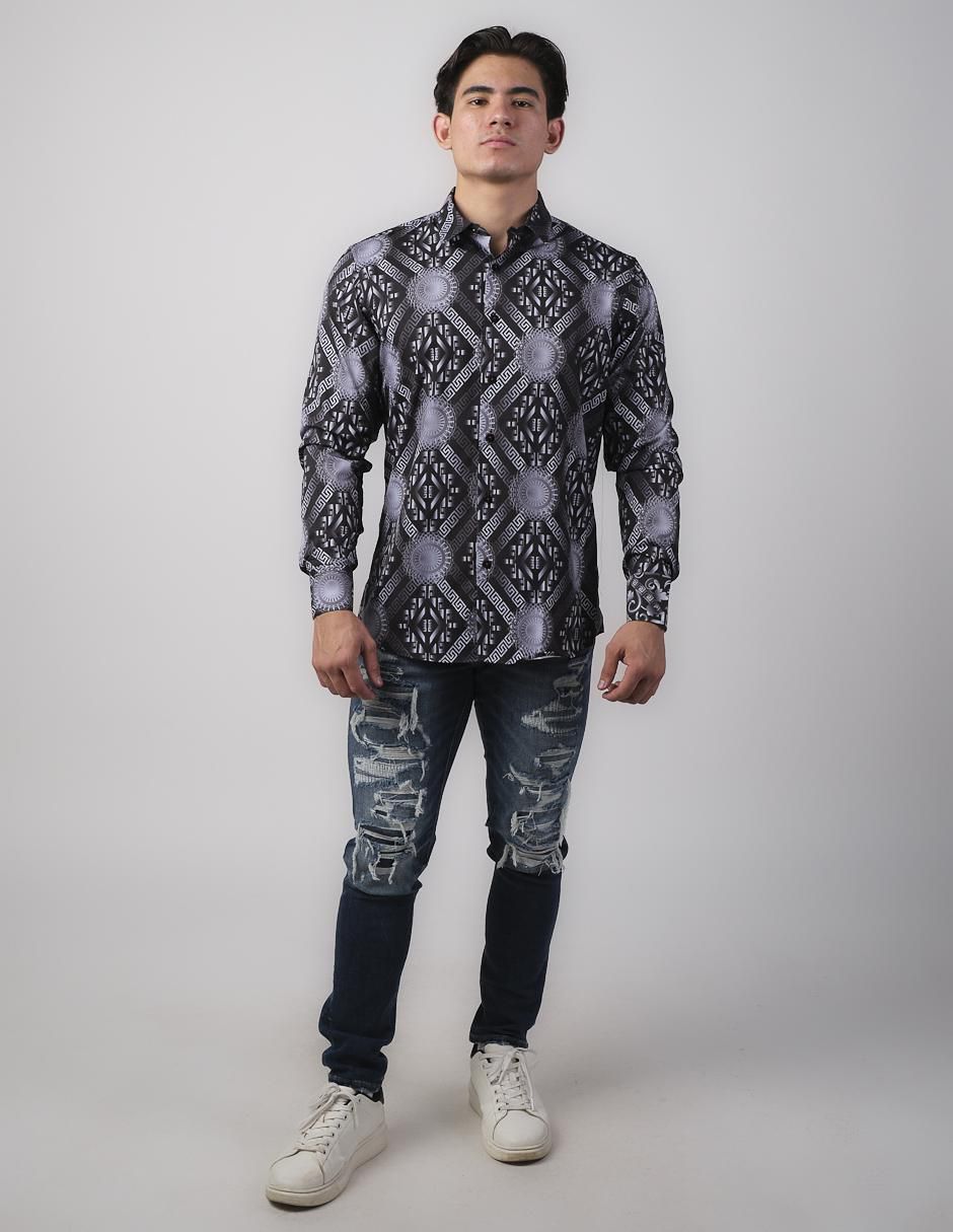 Camisa casual manga larga para hombre 3