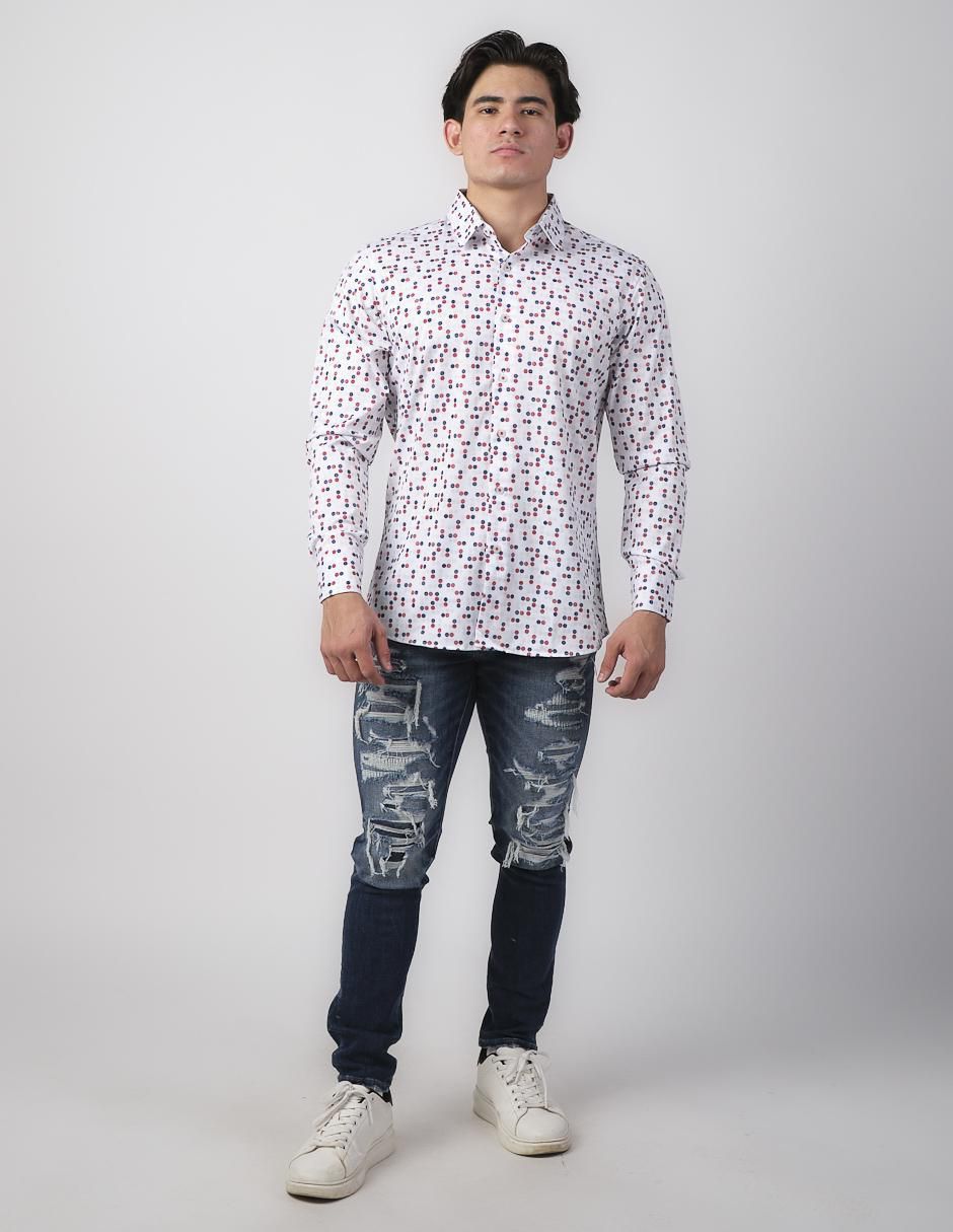 Camisa casual manga larga para hombre
