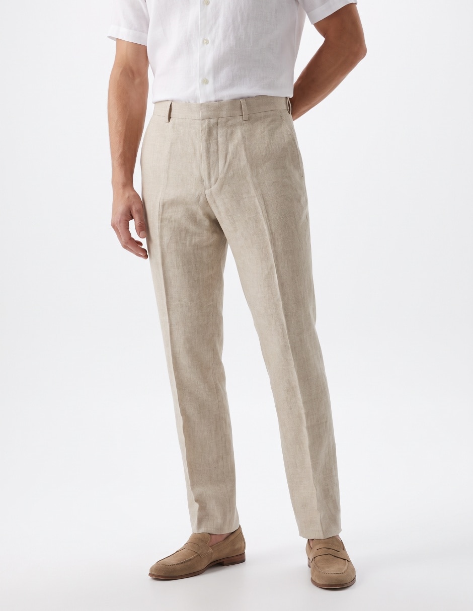 Pantalón straight de lino para hombre