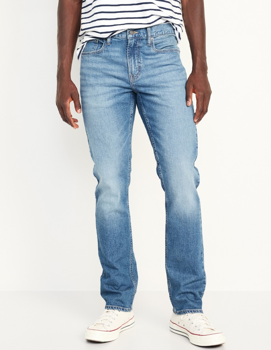 Jeans straight lavado claro para hombre