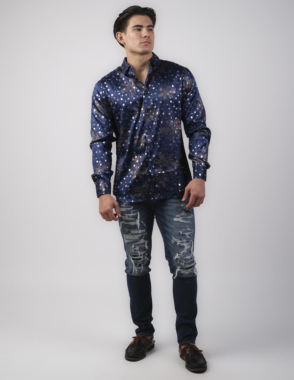 Camisa casual manga larga para hombre