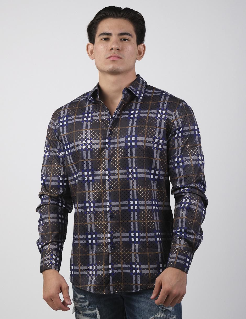 Camisa casual manga larga para hombre