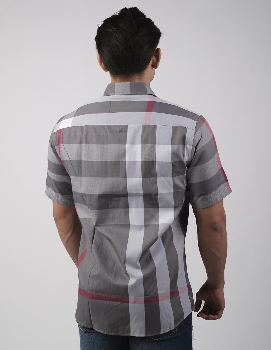 Camisa casual de algodón manga corta para hombre