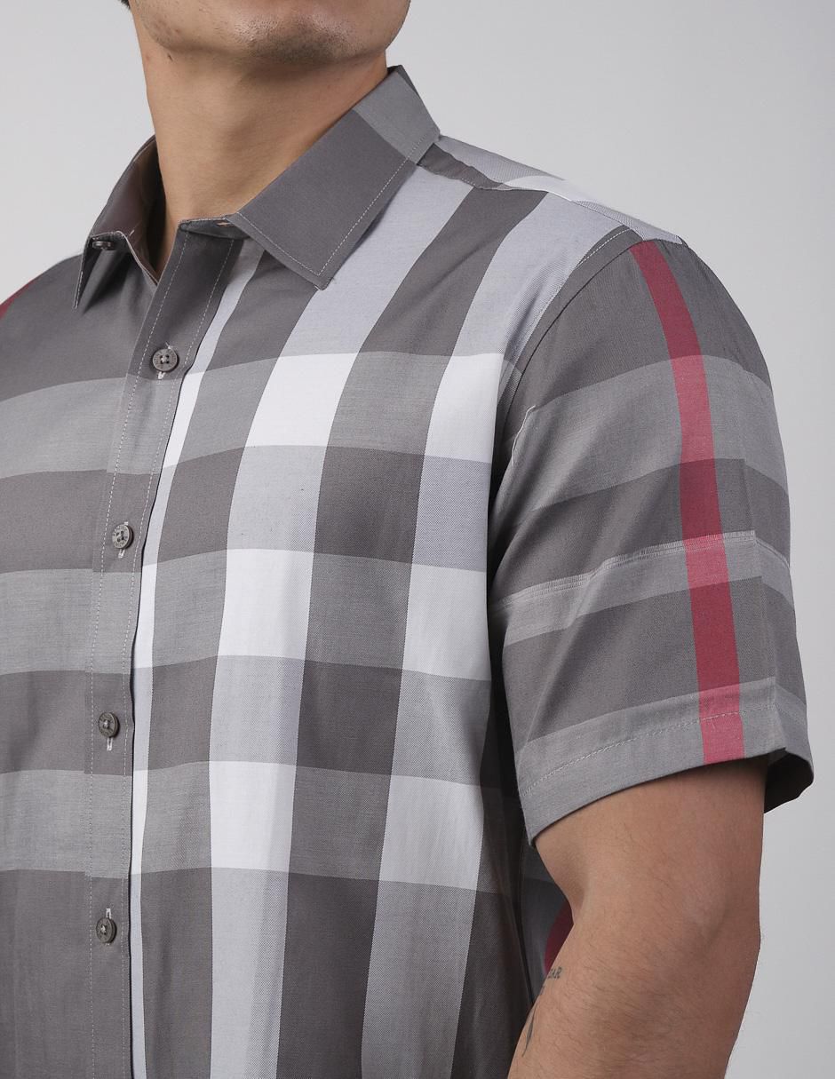 Camisa casual de algodón manga corta para hombre