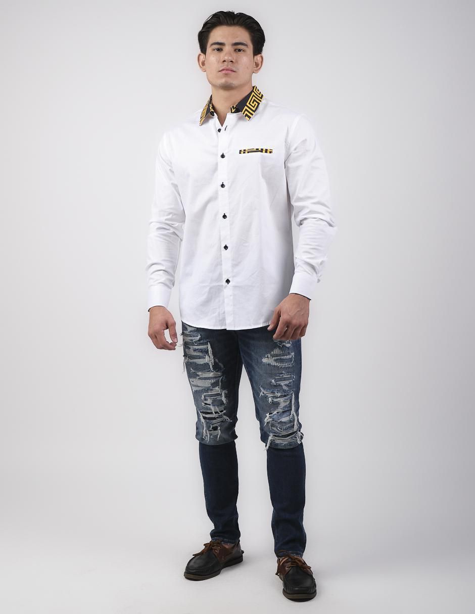 Camisa casual de algodón manga larga para hombre 2