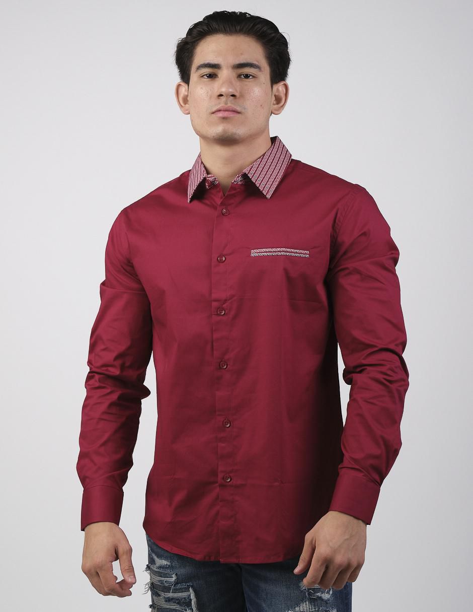 Camisa casual de algodón manga larga para hombre