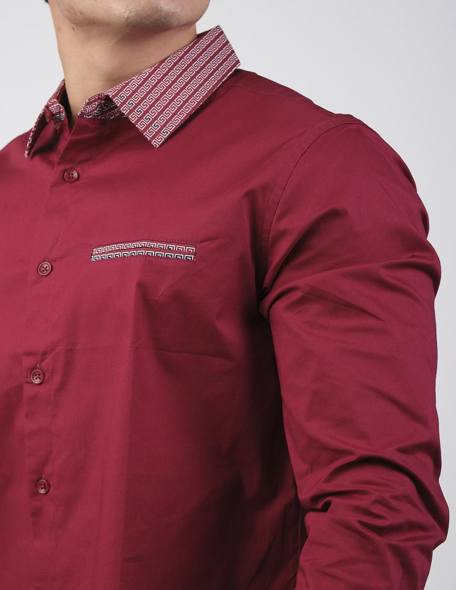 Camisa casual de algodón manga larga para hombre
