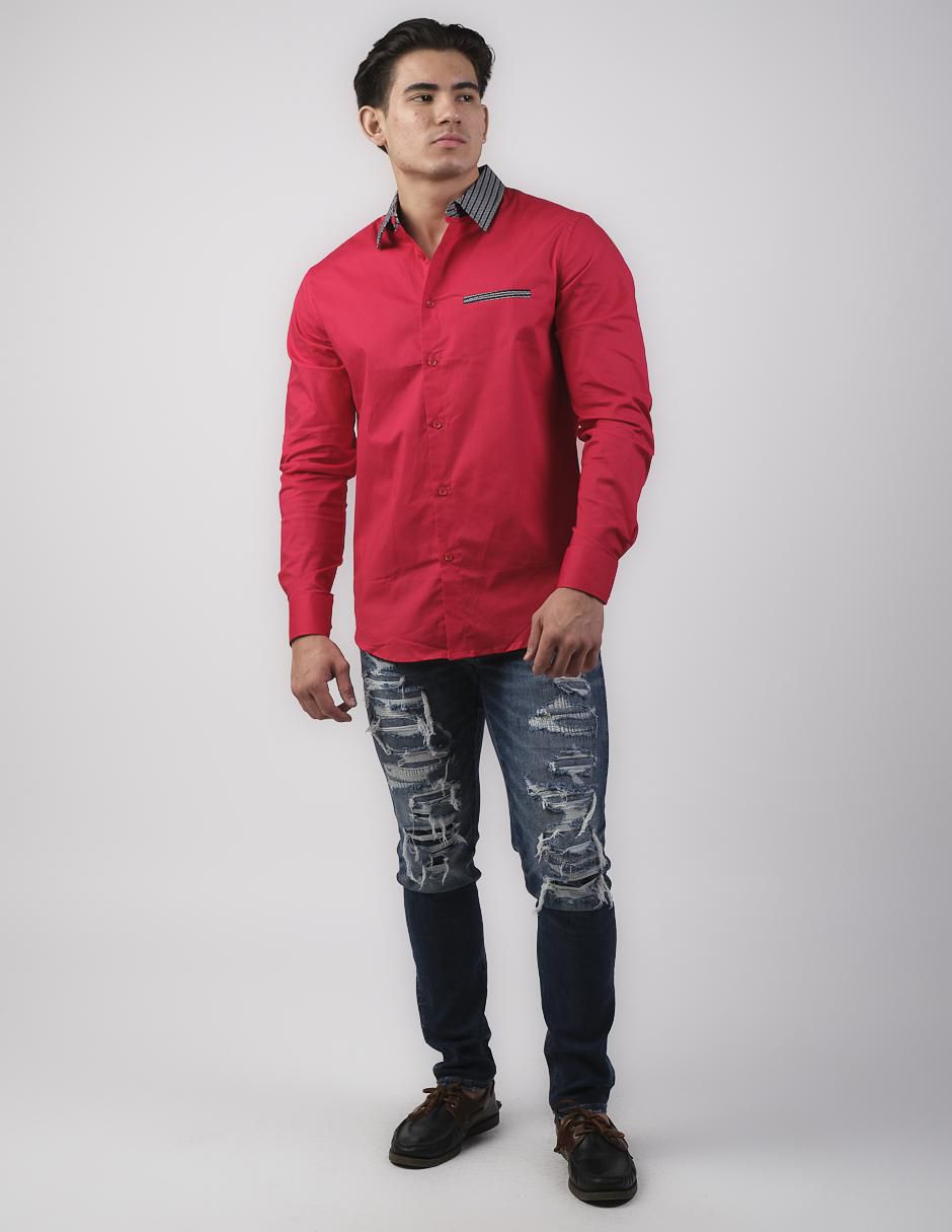 Camisa casual de algodón manga larga para hombre 4