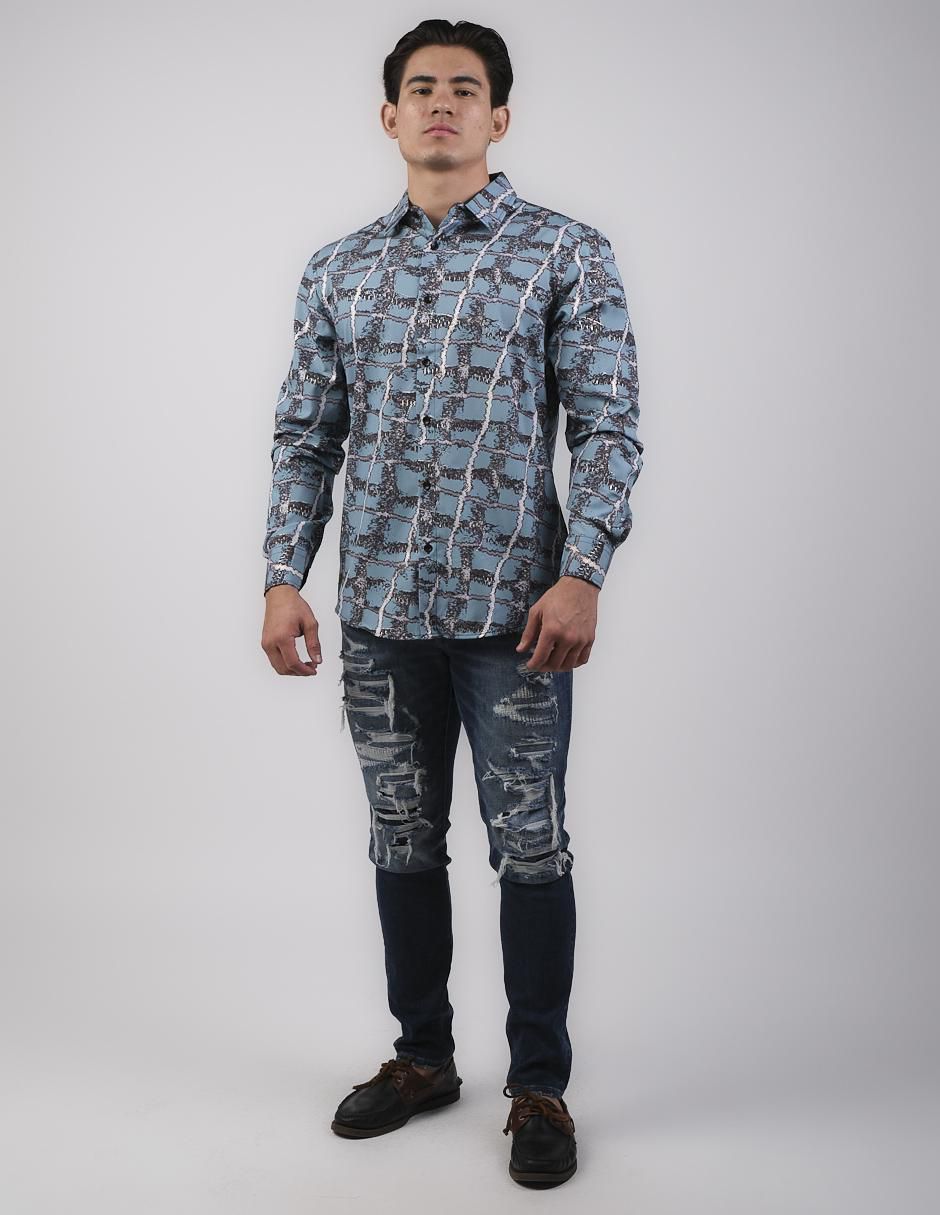 Camisa casual de algodón manga larga para hombre 2