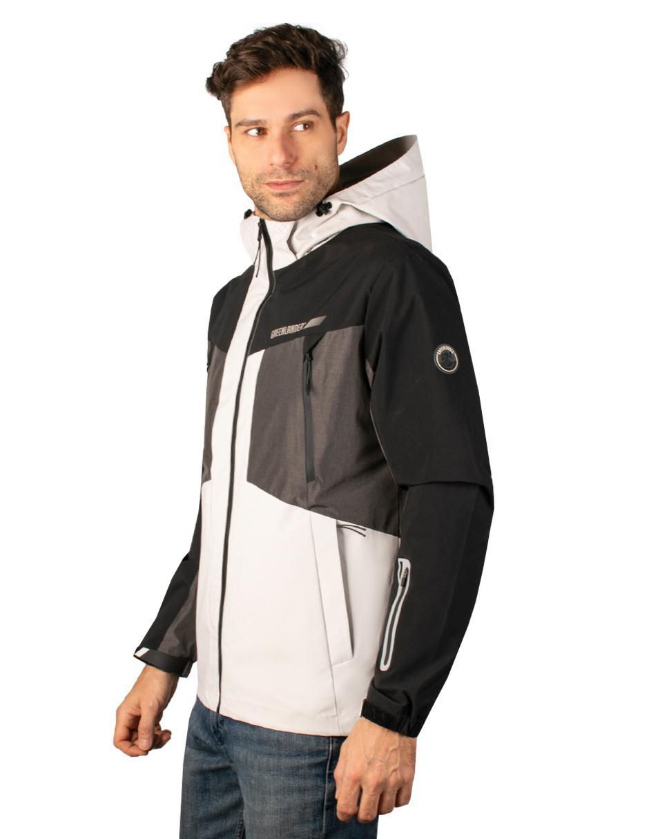 Chamarra casual impermeable capucha desmontable para hombre 4