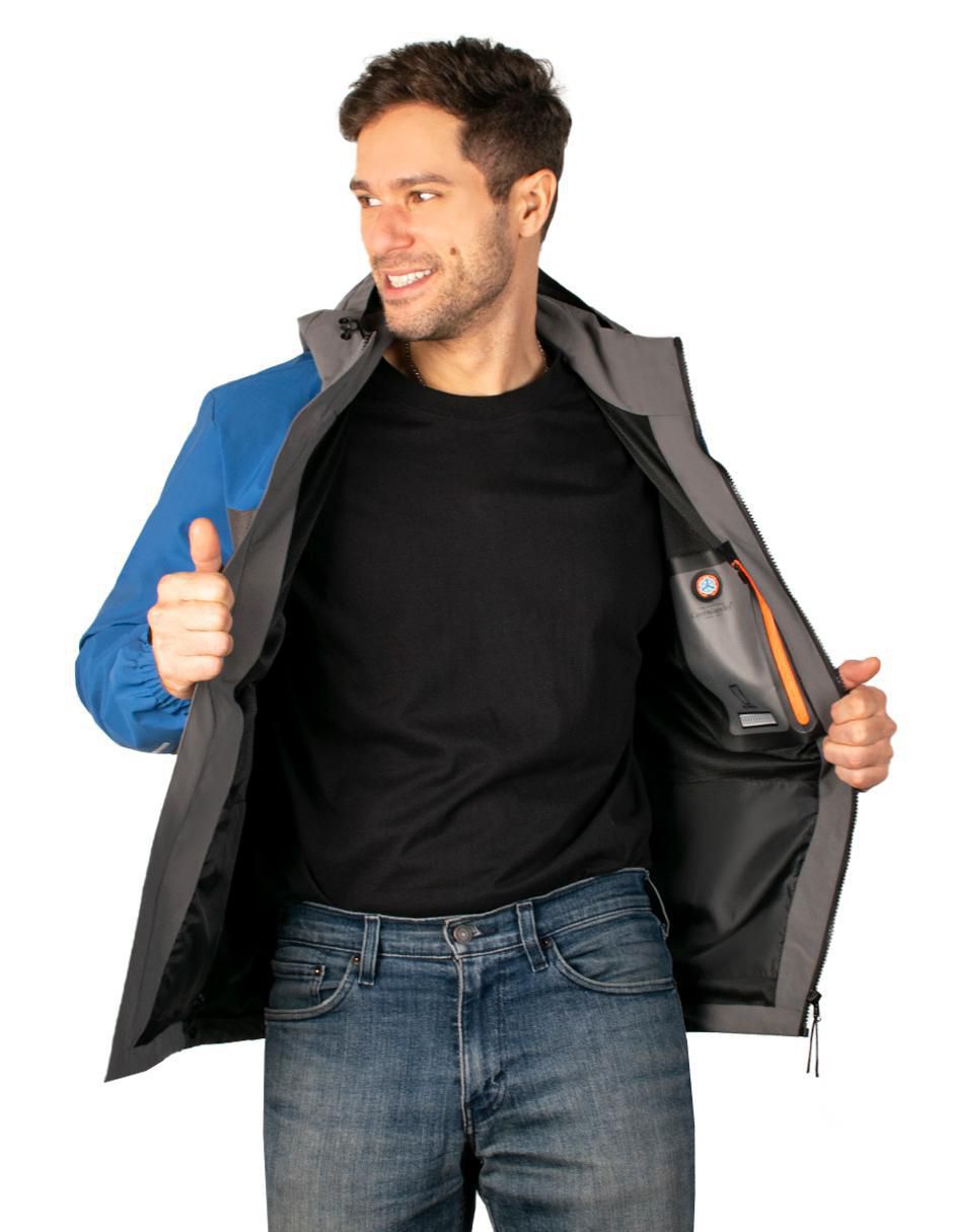 Chamarra casual Greenlander impermeable capucha desmontable para hombre