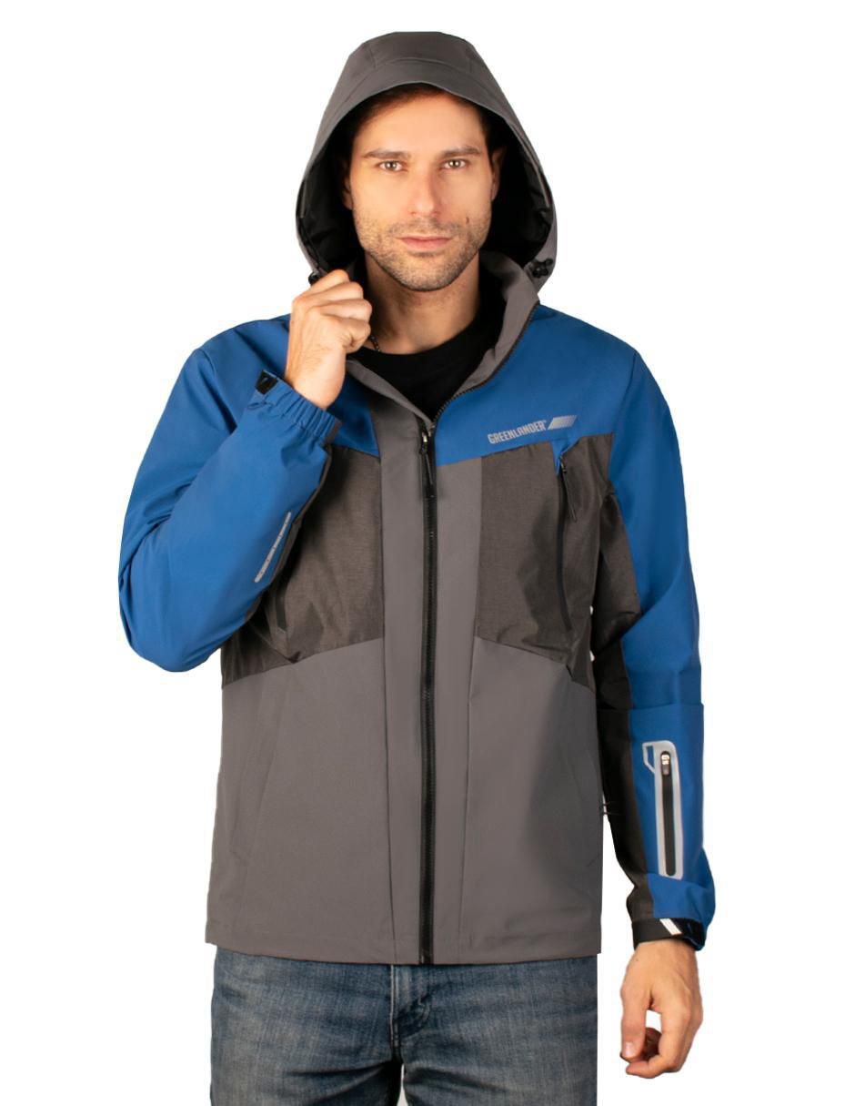 Chamarra casual Greenlander impermeable capucha desmontable para hombre