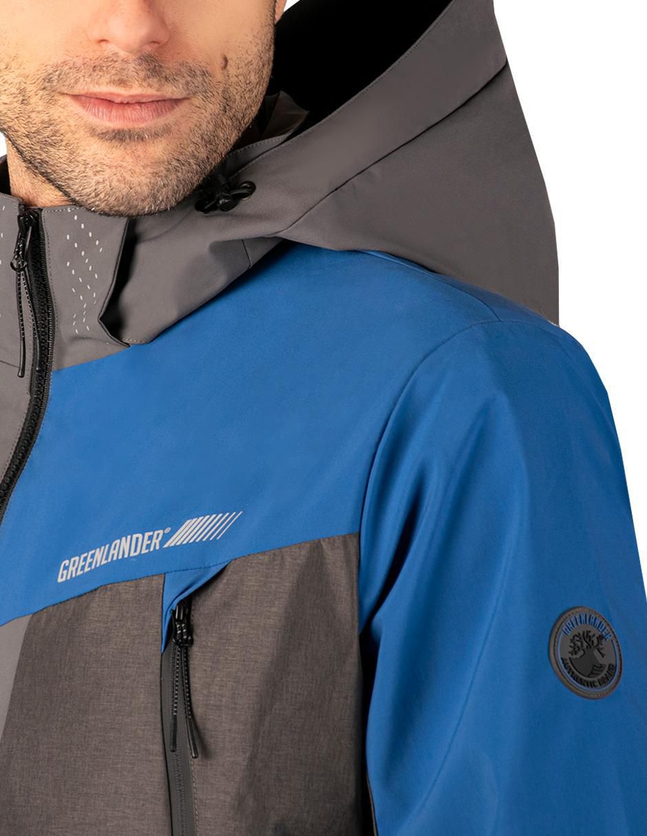 Chamarra casual Greenlander impermeable capucha desmontable para hombre