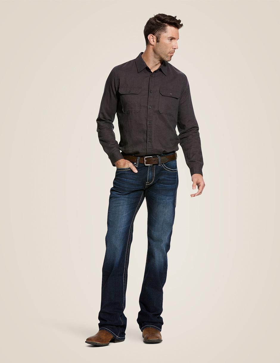 Jeans boot deslavado para hombre 6