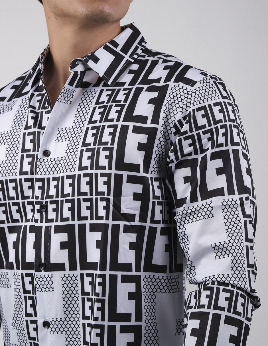 Camisa casual Pavini manga larga para hombre