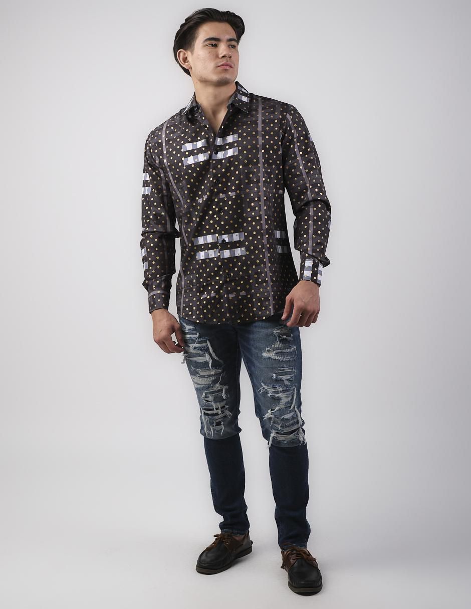 Camisa casual manga larga para hombre 3