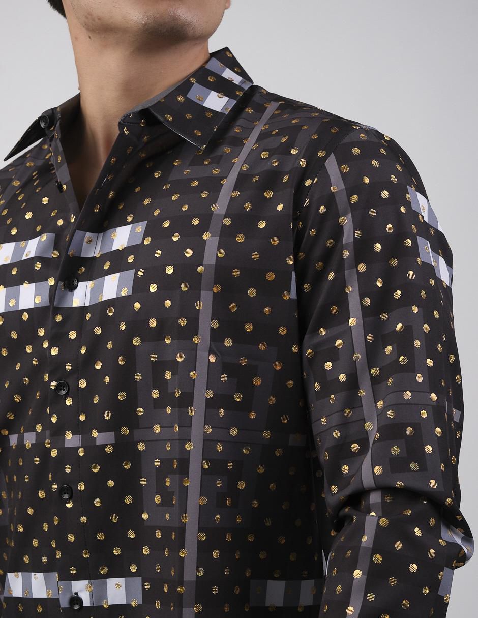 Camisa casual manga larga para hombre 4