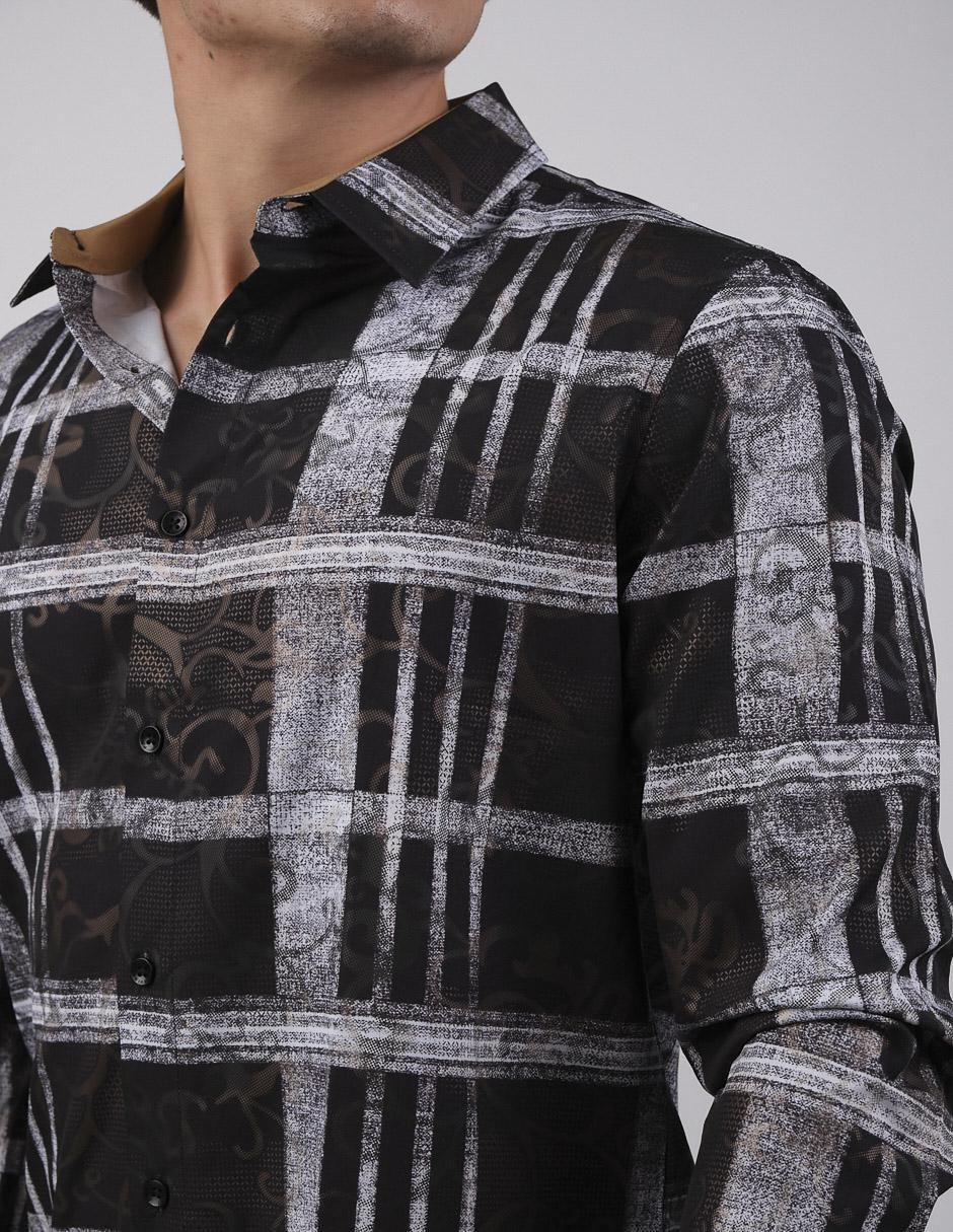 Camisa casual manga larga para hombre