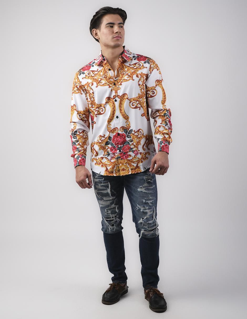 Camisa casual manga larga para hombre