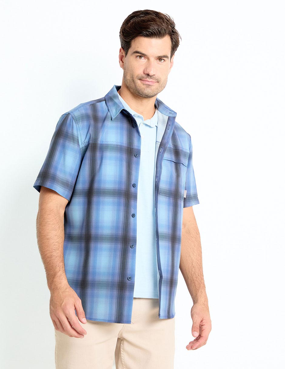 Camisa casual de algodón manga corta para hombre