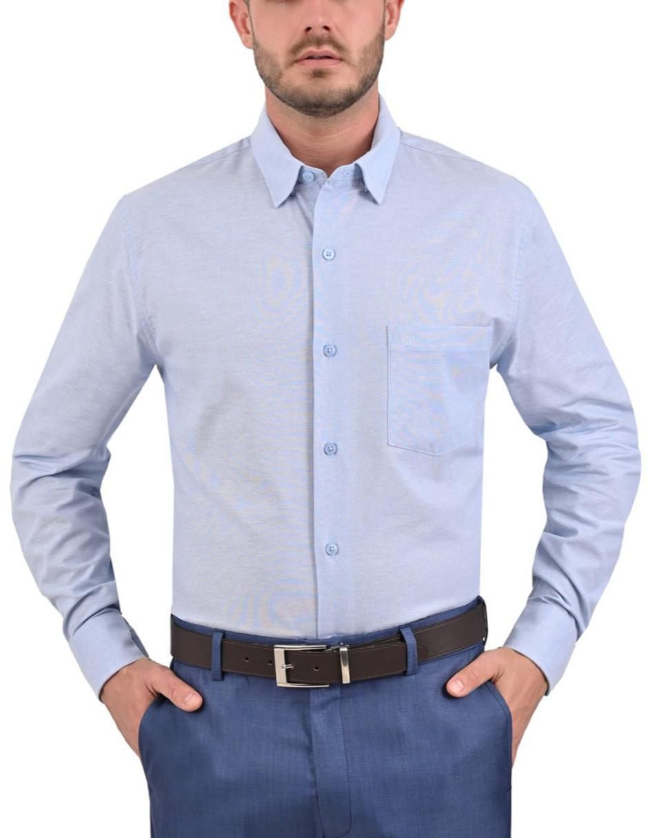 Camisa casual de algodón manga larga para hombre