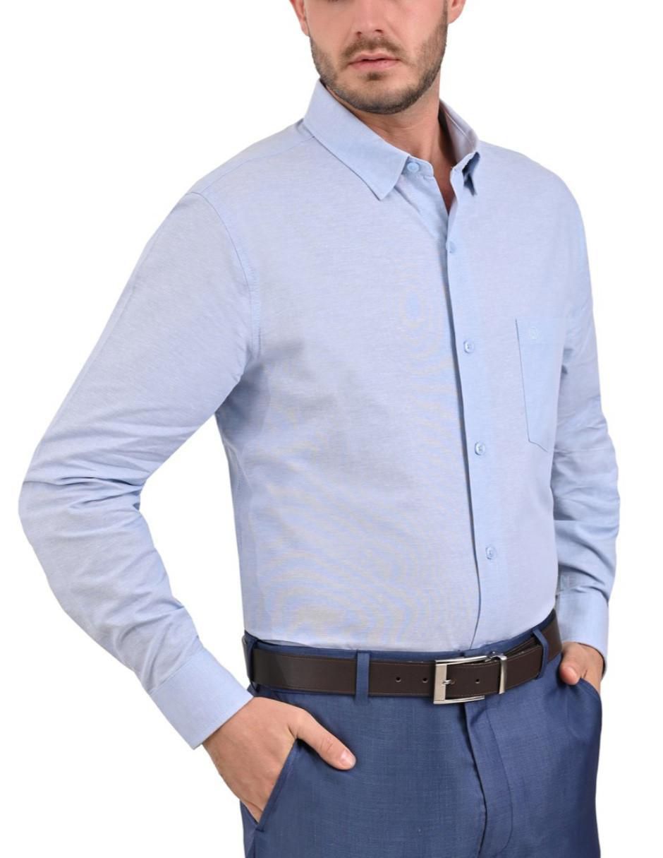 Camisa casual de algodón manga larga para hombre