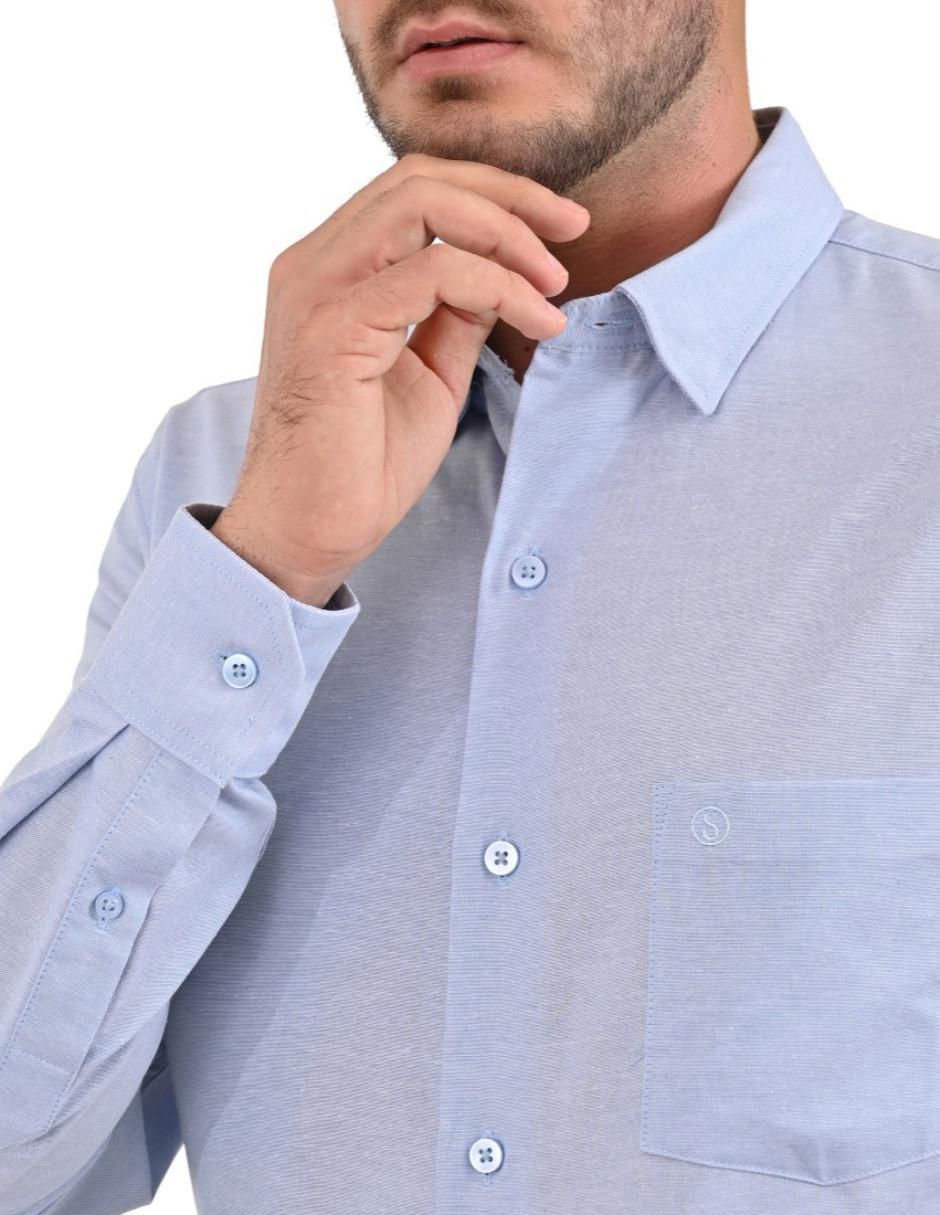 Camisa casual de algodón manga larga para hombre