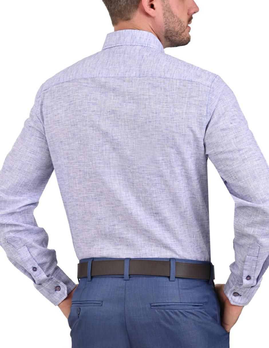 Camisa casual manga larga para hombre 6