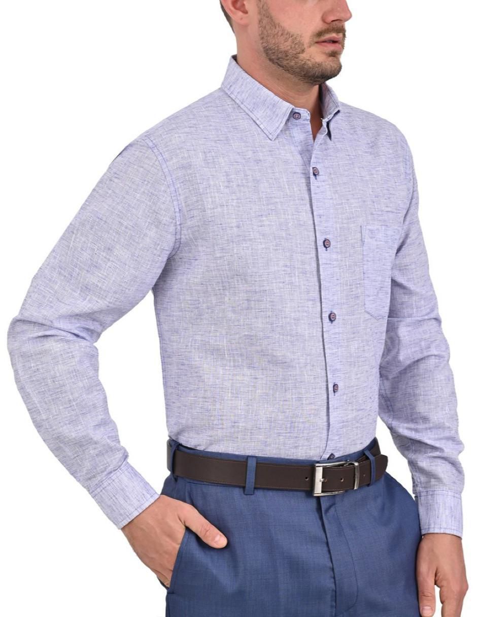 Camisa casual manga larga para hombre 5
