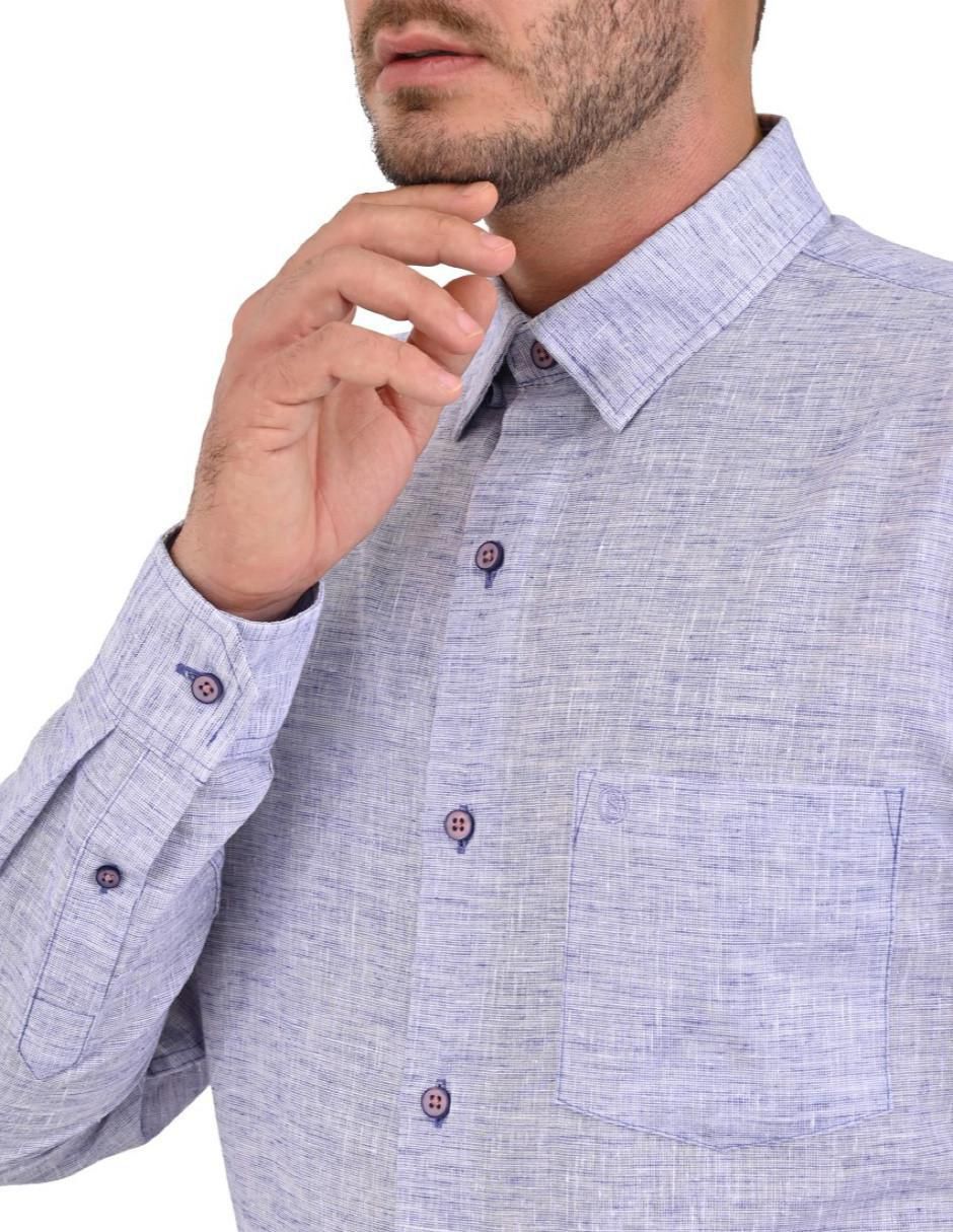 Camisa casual manga larga para hombre 4