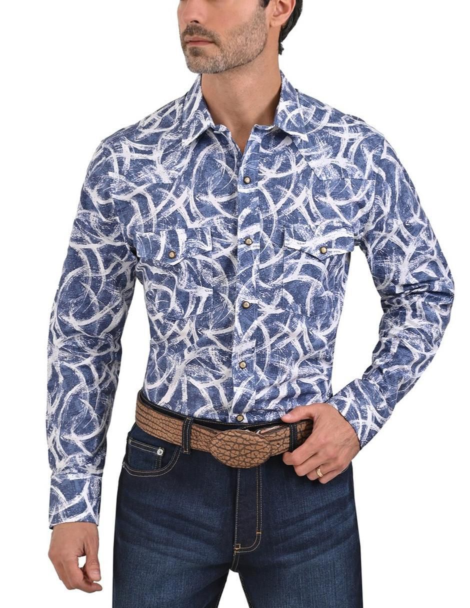 Camisa casual de algodón manga larga para hombre