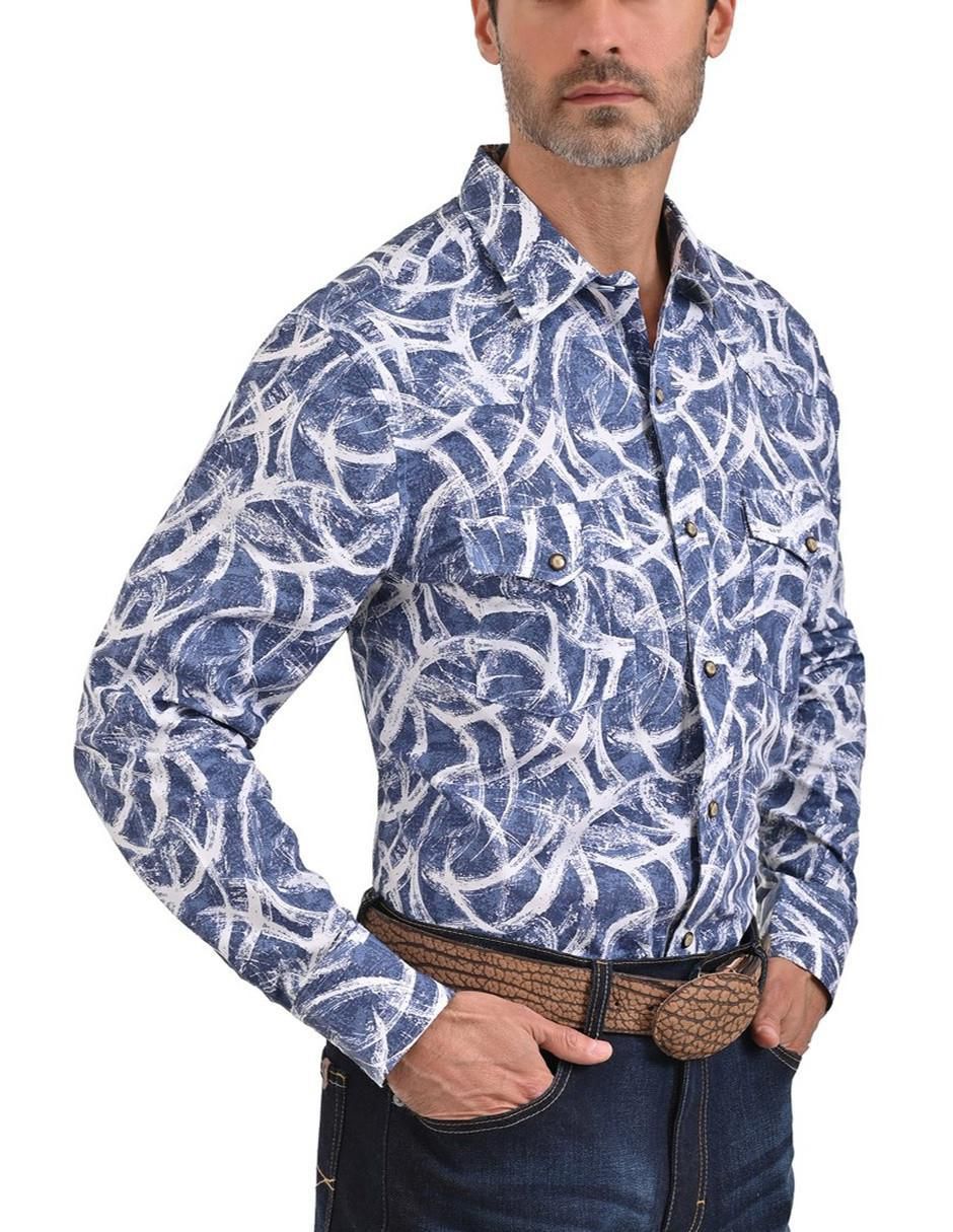 Camisa casual de algodón manga larga para hombre
