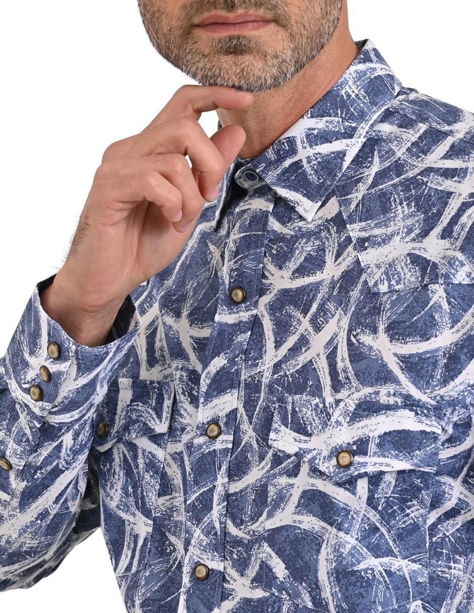 Camisa casual de algodón manga larga para hombre