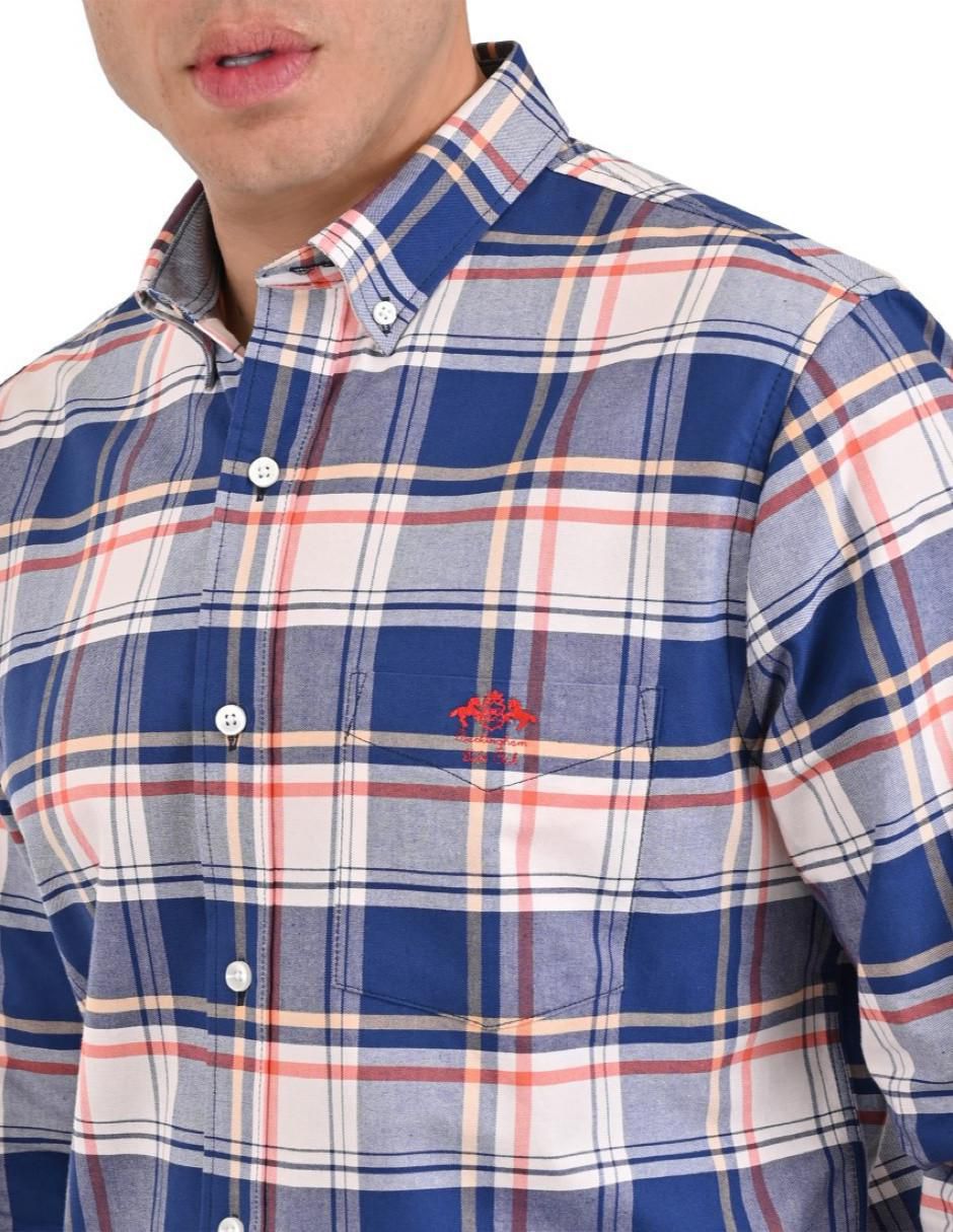 Camisa casual de algodón manga larga para hombre