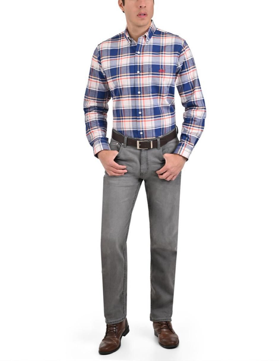 Camisa casual de algodón manga larga para hombre