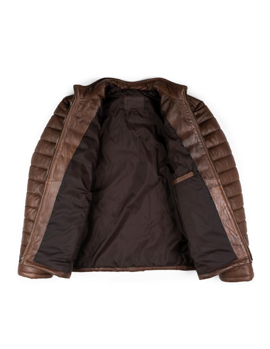 Chamarra acolchada Lastwolf de piel para hombre