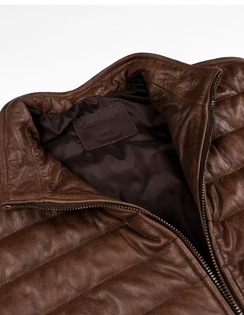 Chamarra acolchada Lastwolf de piel para hombre