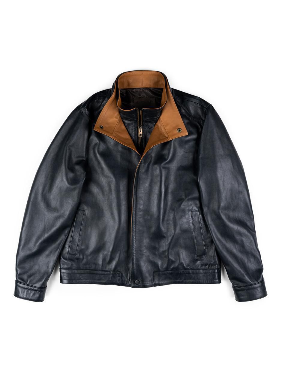 Chamarra casual de piel para hombre Chamarra casual de piel para hombre