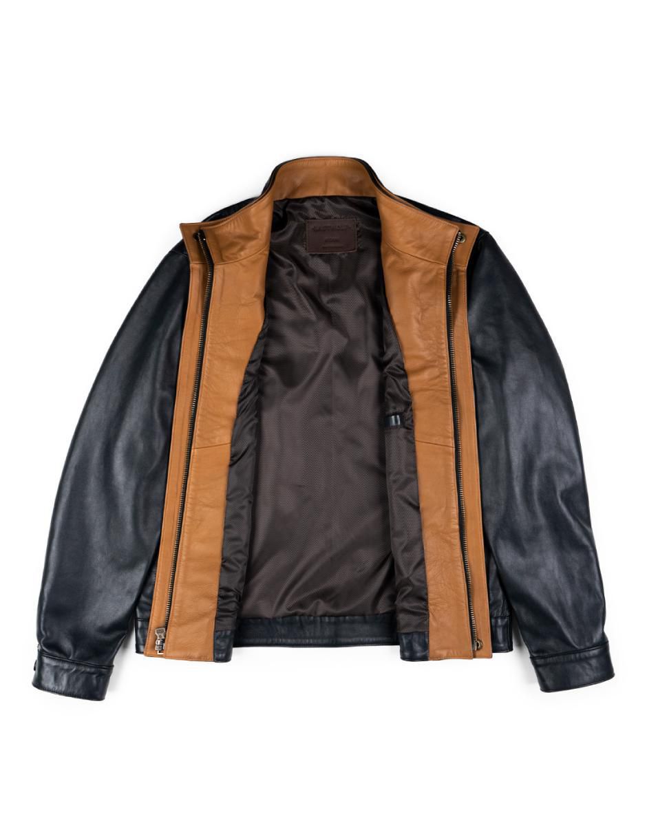 Chamarra casual Lastwolf de piel para hombre