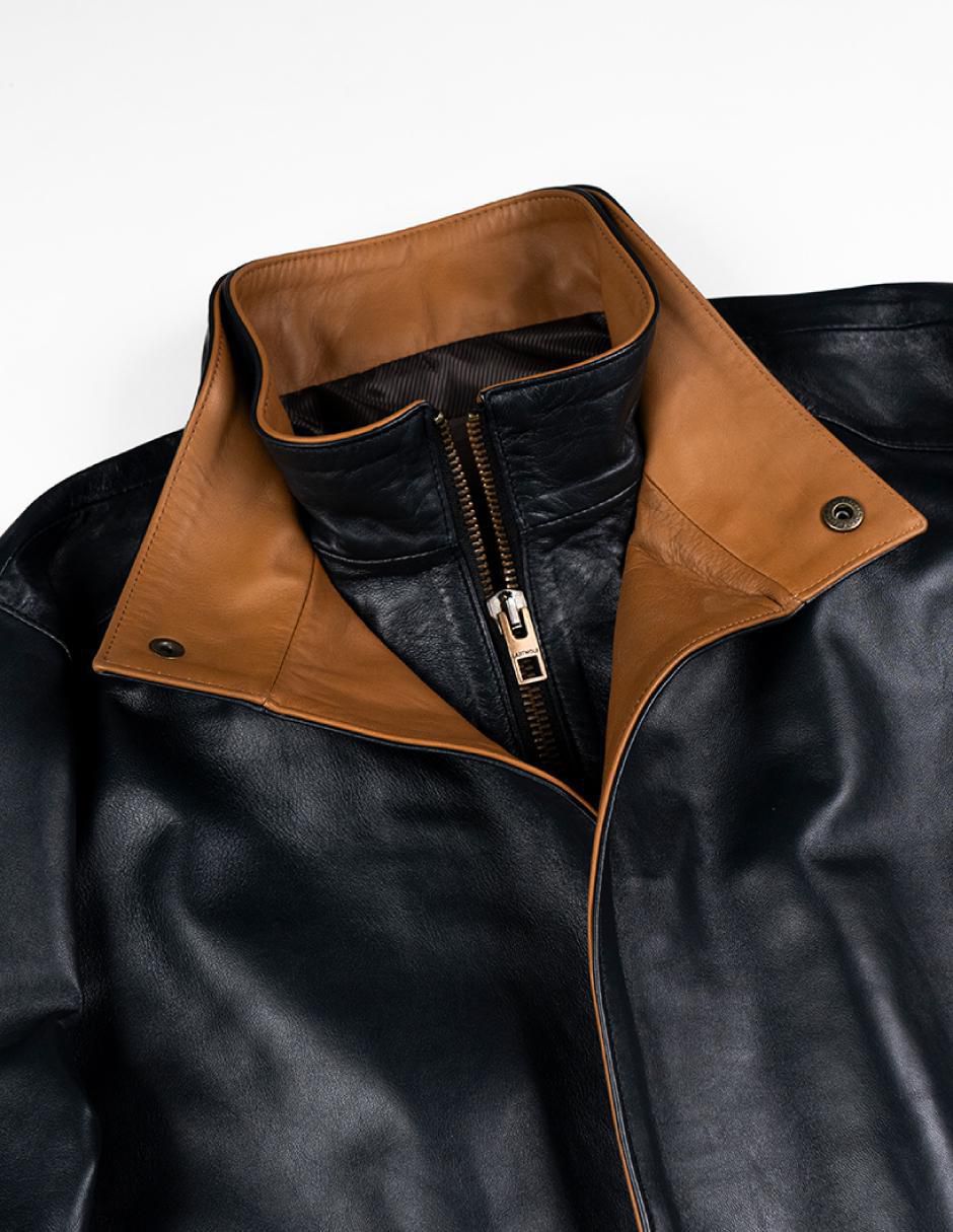 Chamarra casual Lastwolf de piel para hombre