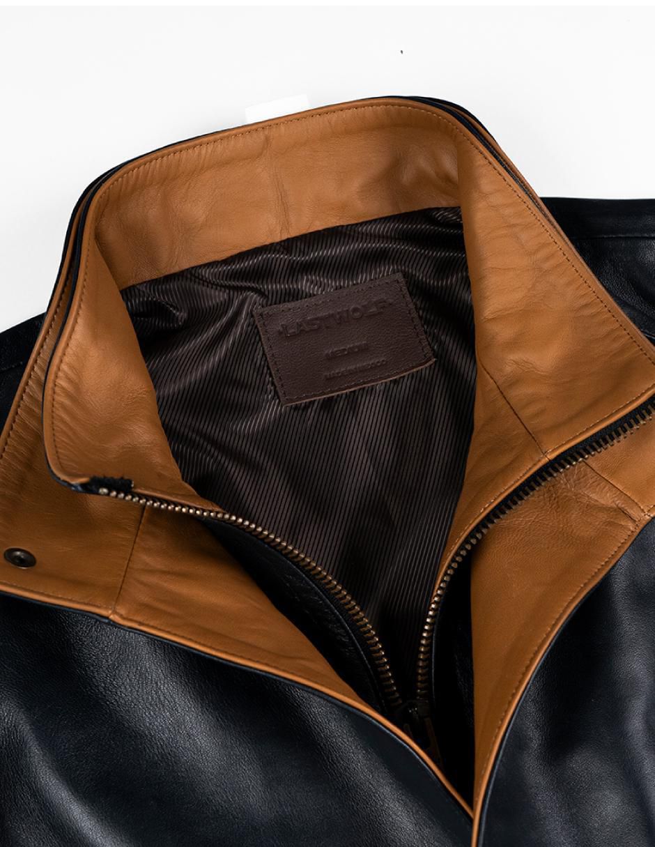 Chamarra casual Lastwolf de piel para hombre