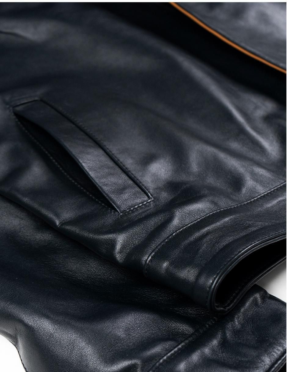 Chamarra casual Lastwolf de piel para hombre